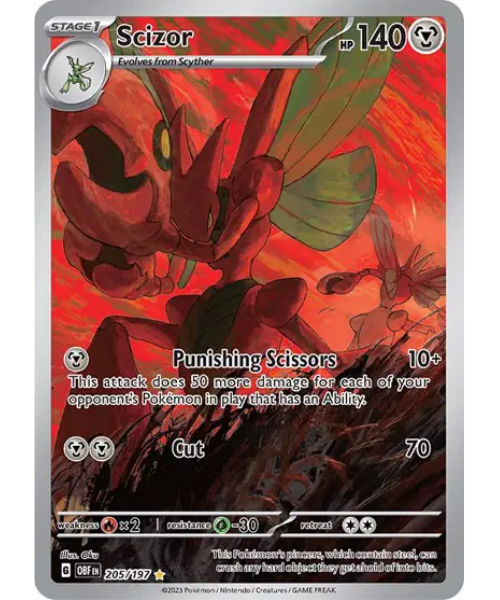 Scarlet & Violet Obsidian Flames 205/197 - Scizor [Illustration Rare]