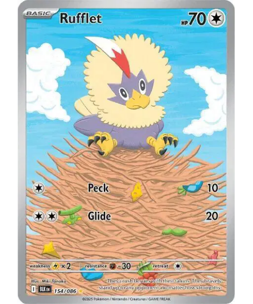 Scarlet & Violet - Black Bolt 154/086 - Rufflet [Illustration Rare]