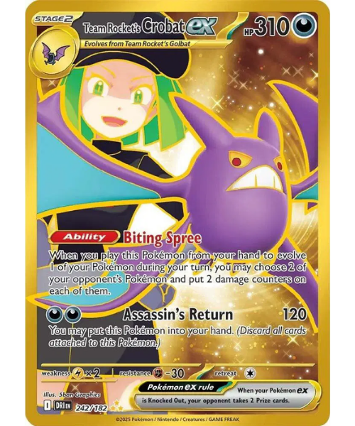 Scarlet & Violet - Destined Rivals 242/182 - Team Rocket's Crobat ex [Hyper Rare]