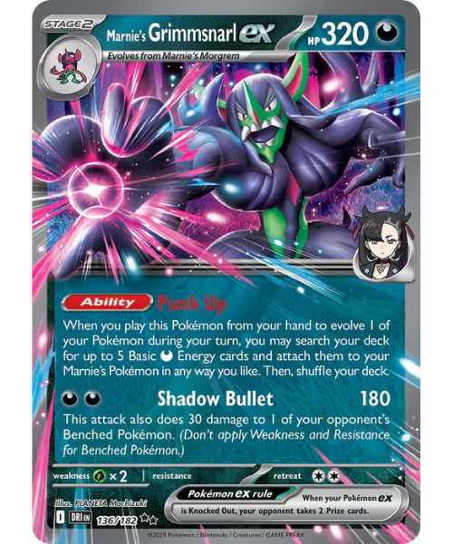 Scarlet & Violet - Destined Rivals 136/182 - Marnie's Grimmsnarl Ex [Double Rare]